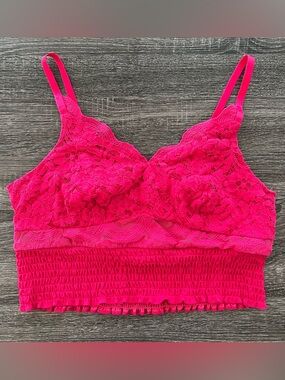 Torrid Vibrant Pink Lace Crop Top | Size 0/Large